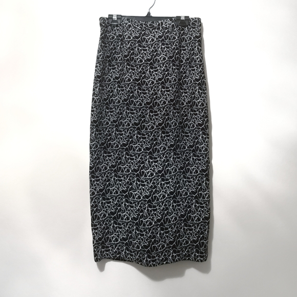 A.L.C. Silk Pencil Midi Skirt Crakle-Print design - Picture 4 of 9